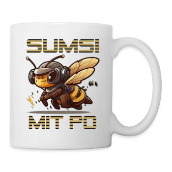 Sumsi mit Po - Optimismus - rasende Biene - Tasse - Weiß - Rechts