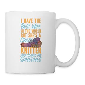 Knitting Knitter Wife Husband - Tasse - Weiß - Rechts