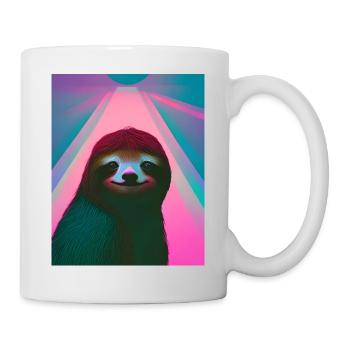portrait d'un paresseux relax - Mug blanc - blanc - Droite