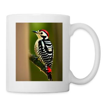 Pfahlspecht rothaarig coole Comic-Zeichnung - Tasse - Weiß - Rechts