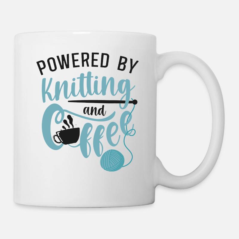 Knitting Knitter Coffee Powered By - Mug - white