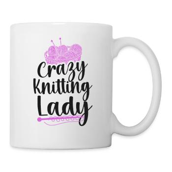 Tricoter Tricoter Fille folle - Mug blanc - blanc - Droite