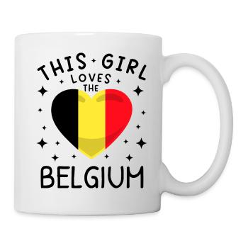 Belgique Flag Vintage Belgian Flag Used Look - Mug blanc - blanc - Droite