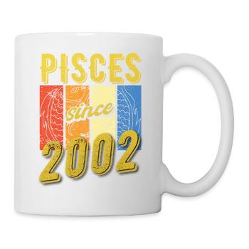 Fische 2002 Geburtstag Sternzeichen Geschenk - Tasse - Weiß - Rechts