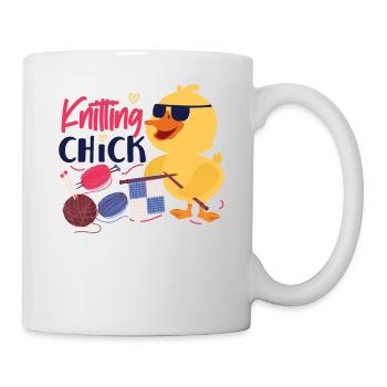 Knitting Wrinkled Chicken Girl - Mug - white - Right
