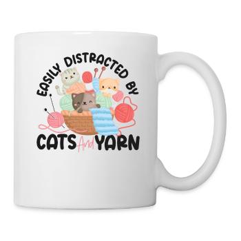 Knitting Knitter Cat Easily - Tasse - Weiß - Rechts