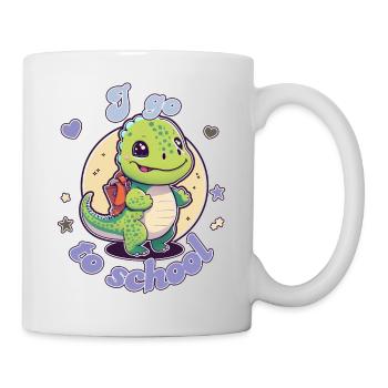 Petit T-Rex va à l'école - Mug blanc - blanc - Droite