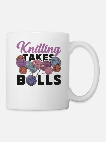 Tricoter Tricoter Tricoter Prend - Mug blanc - blanc