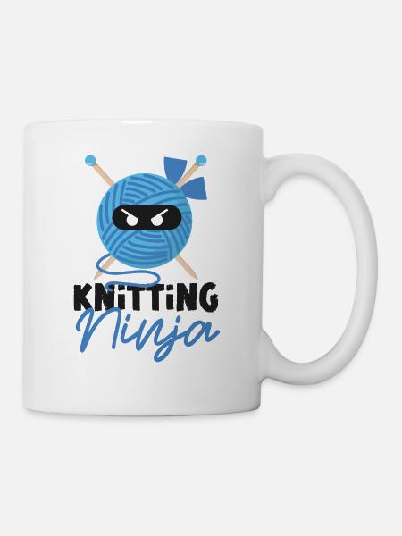 Knitting Knitter Ninja Knitting - Kop/krus - hvid