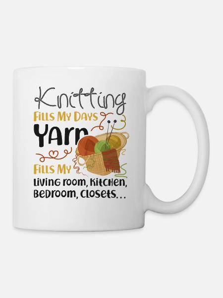 Tricoter Tricoter Tricoter Remplir mon - Mug blanc - blanc