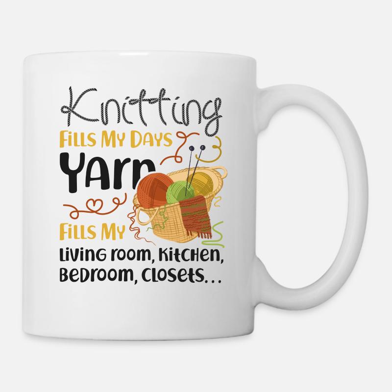 Tricoter Tricoter Tricoter Remplir mon - Mug blanc - blanc