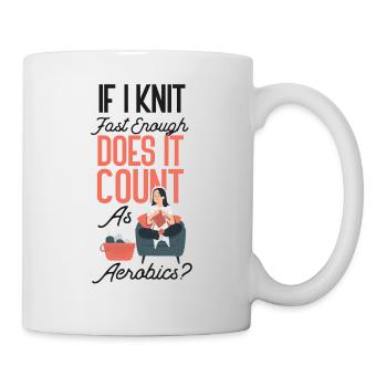 Tricoter si je tricote vite - Mug blanc - blanc - Droite