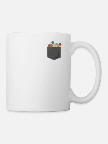 Knitting Wrinkled Pocket Knitting - Mug - white
