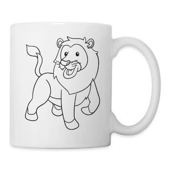 Löwe, Raubkatze, Katze, Geschenk, Geschenkidee - Tasse - Weiß - Rechts