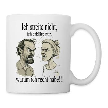 Mann und Frau im Streit - Tasse - Weiß - Rechts