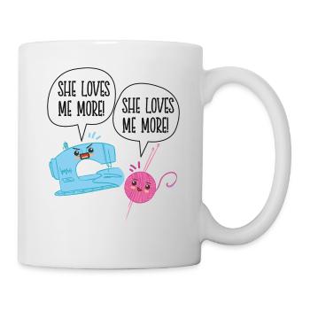 Knitting Knitter Coffee She Loves - Mug - white - Right