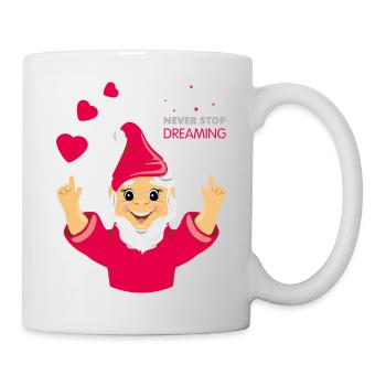 Happy gnome. Never stop dreaming - Mug - white - Right