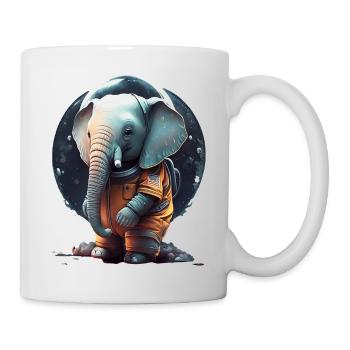 Cute elephant as astronaut - Mug - white - Right