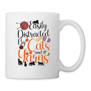 Knitting Knitter Cat Easily - Mug - white - Right