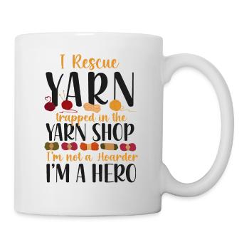 Knitting Knitter I Rescue Yarn - Tasse - Weiß - Rechts