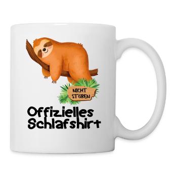 Lustiges Offizielles Schlaffshirt Geschenk Geburts - Tasse - Weiß - Rechts