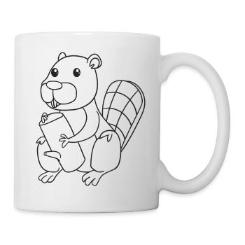 Beaver, rodents, gift, gift idea - Mug - white - Right