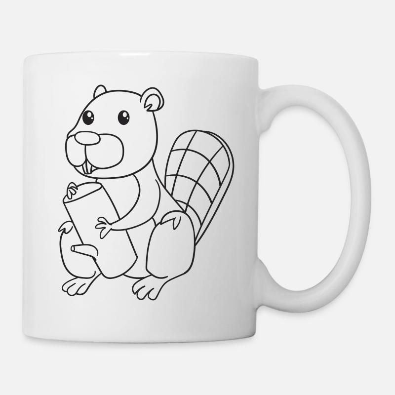 Castor, rongeurs, cadeau, idée cadeau - Mug blanc - blanc