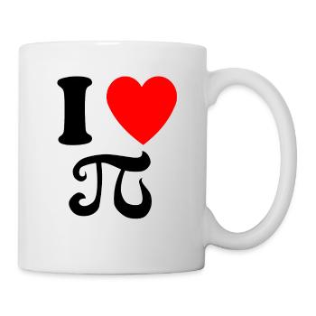I love Pi mit Herz - Tasse - Weiß - Rechts