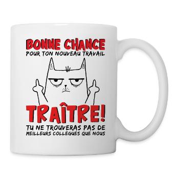 Depart Collegue de Travail Nouvel Emploi Bn chance - Mug blanc - blanc - Droite
