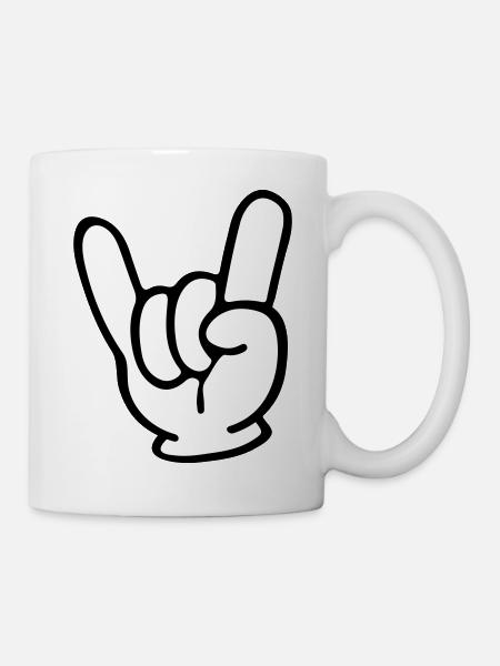 Rock Hand - Tasse - Weiß