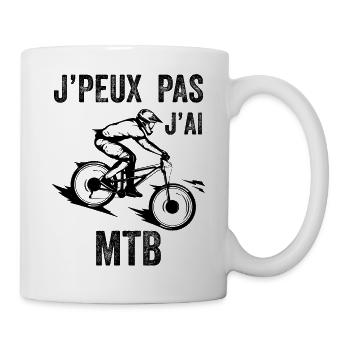 Je peux pas j'ai MTB - Mug blanc - blanc - Droite