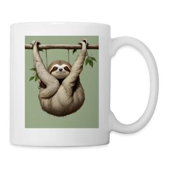 Sloth hangs out relaxed - Mug - white - Right