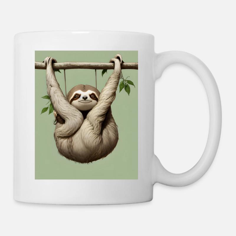 Sloth hangs out relaxed - Mug - white