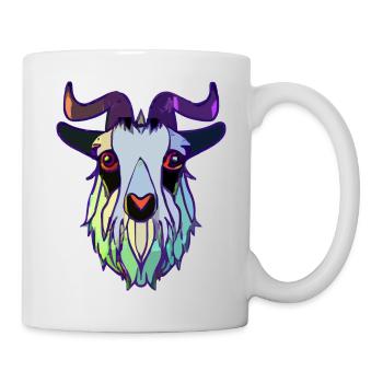 Ziegenkopf - Tasse - Weiß - Rechts
