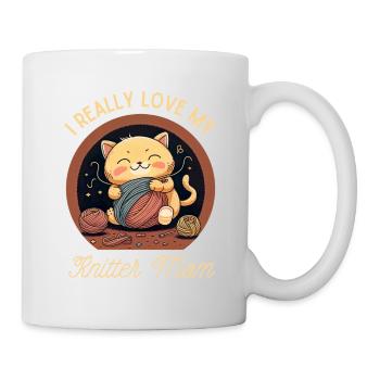 J’aime vraiment ma maman tricoteuse - Mug blanc - blanc - Droite