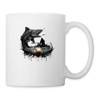 Schönes Fisch Desing für Hechtangler und Raubfisch - Tasse - Weiß - Rechts