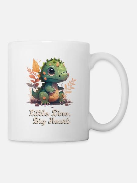Kleines Dino Großes Herz - Tasse - Weiß