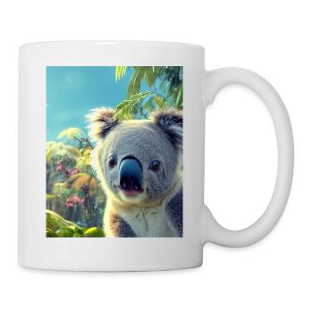 Drawing of a cool Koala in summer - Mug - white - Right