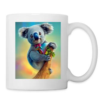 Drawing of a cool Koala in summer - Mug - white - Right