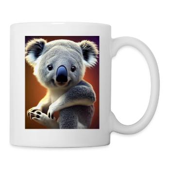 Drawing of a cool Koala in summer - Mug - white - Right
