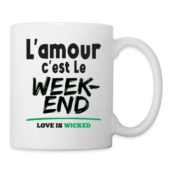 L'amour c'est le weekend - expression camerounaise - Mug blanc - blanc - Droite