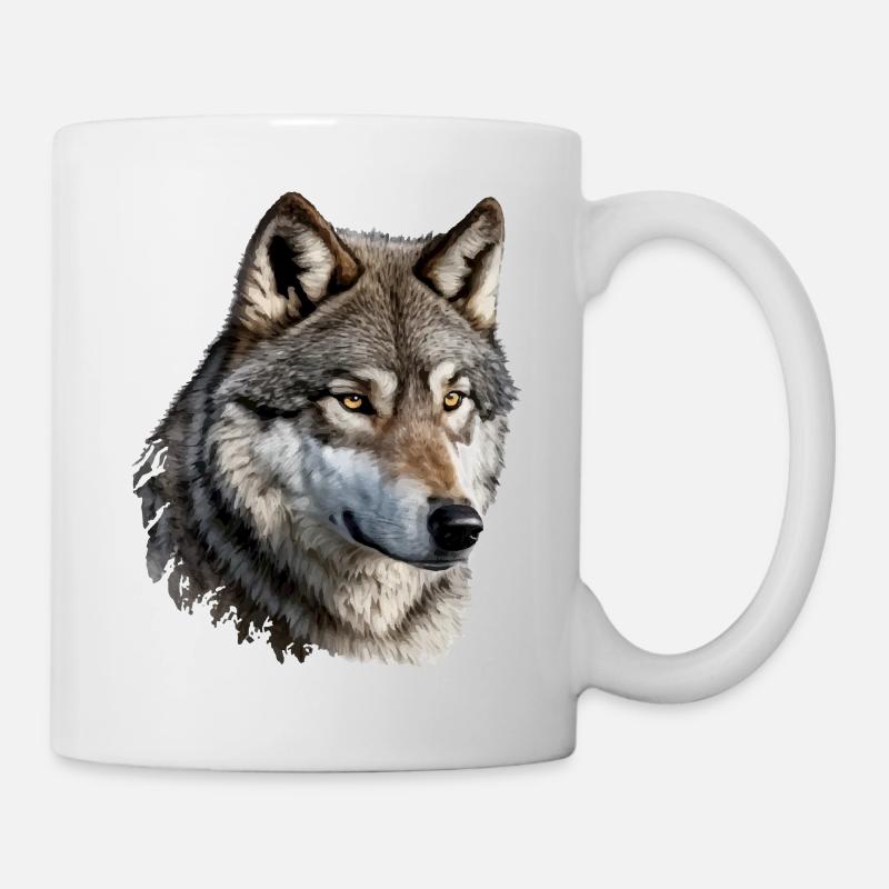 Der Wolf - Tasse - Weiß