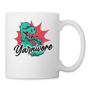 Knitting Knitter Pun Dinosaur - Tasse - Weiß - Rechts