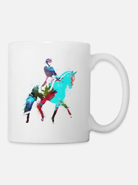 Équitation,Équitation,Équitation,Équitation,Tournoi d’équitation, - Mug blanc - blanc
