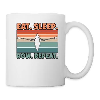 Eat Sleep Row Rudern - Tasse - Weiß - Rechts