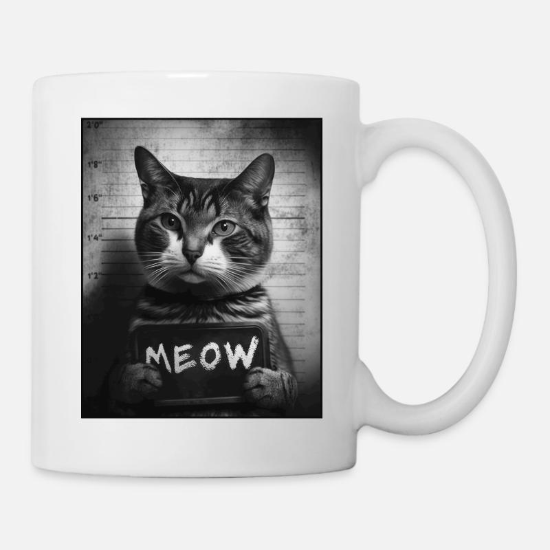 Cat Mugshot - Meow - Mug - white