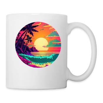 Sonnenuntergang am Strand - Tasse - Weiß - Rechts