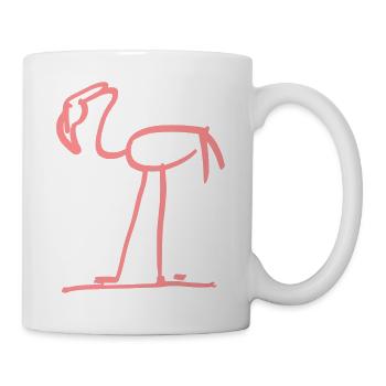 Flamingo Drawing Bird Water Pink Pink - Mug - white - Right
