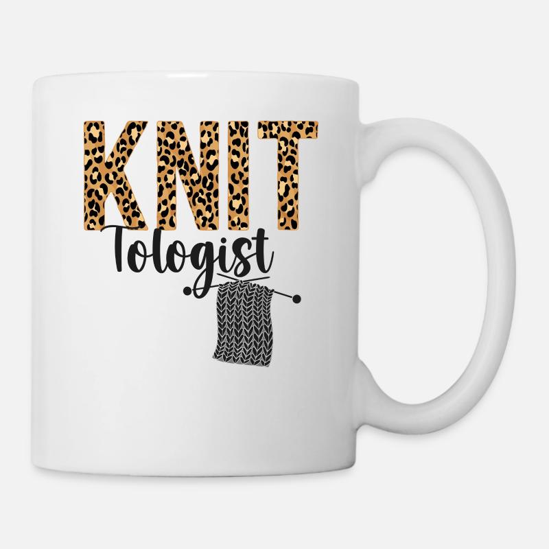 Knitting Knitter Leopard Cheetah - Tasse - Weiß