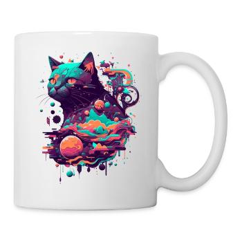 Un chat effrayant comme cadeau de fantaisie - Mug blanc - blanc - Droite